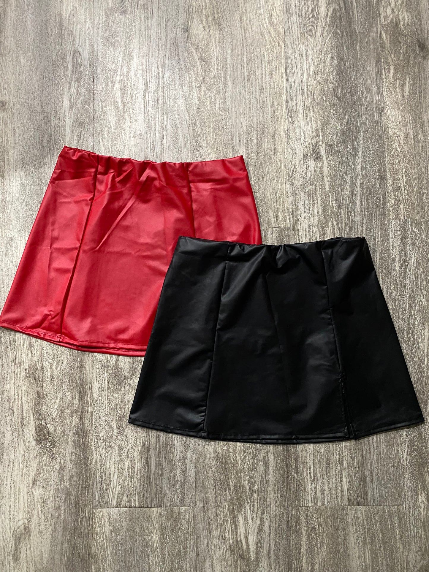 Leather high rise skirt