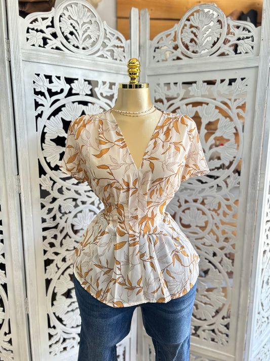 Leaf print shirt