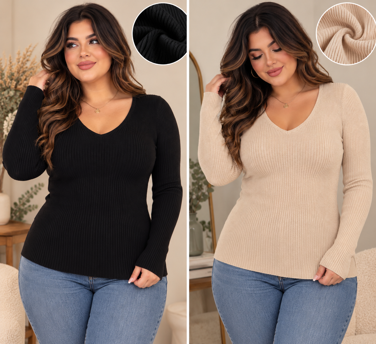 Ribbed sweater long sleeve