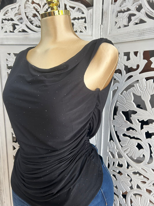 Sparkly cowl neck top