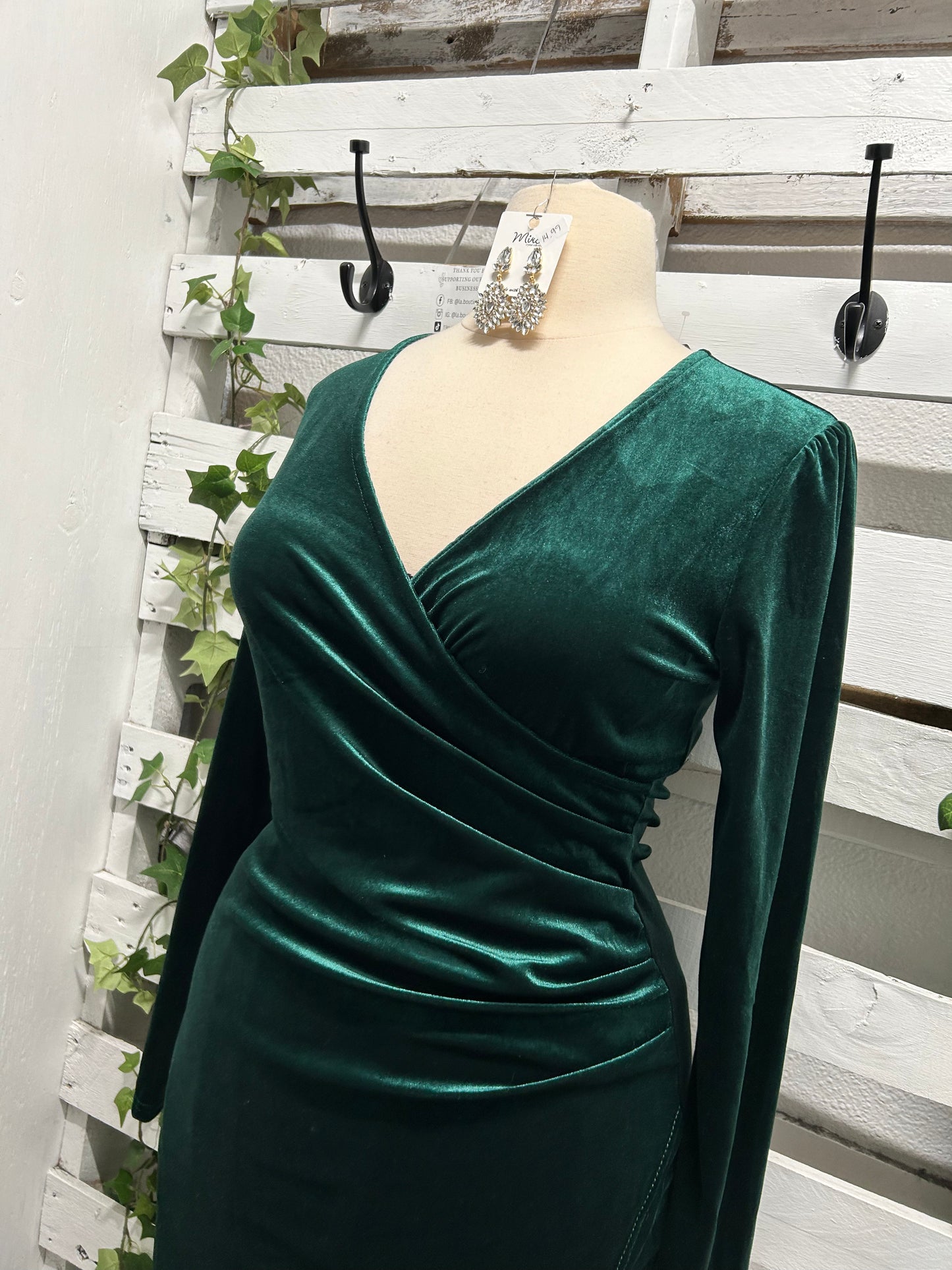 Velvet wrap dress