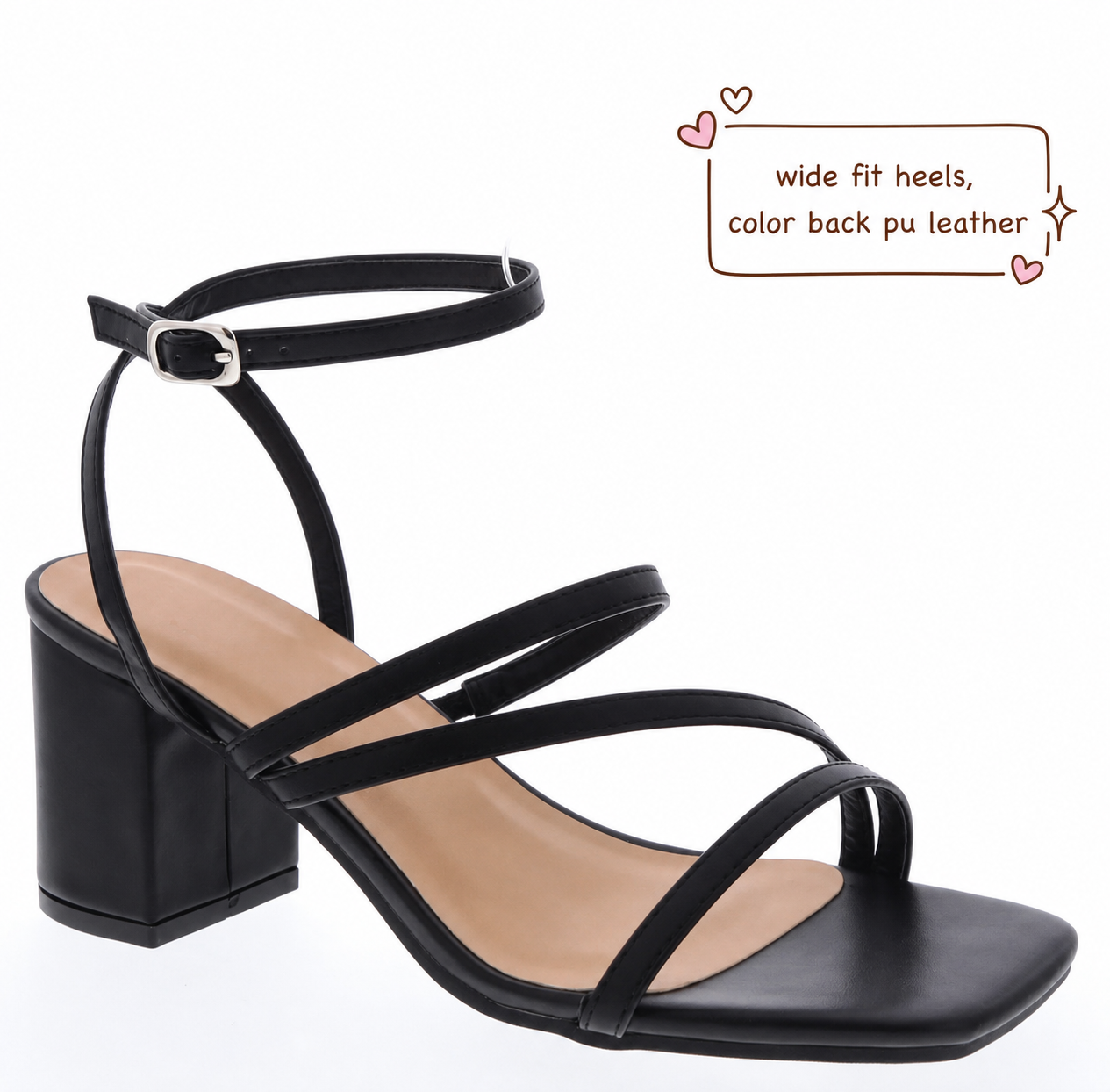 WIDE FIT low toe cross heels