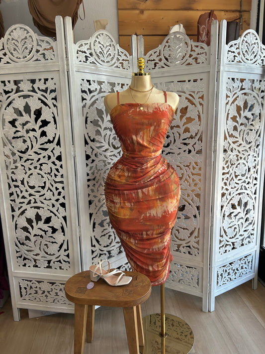 Mesh strap sexy dress