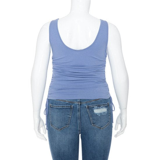 RUCHED TIE-SIDE TANK TOP