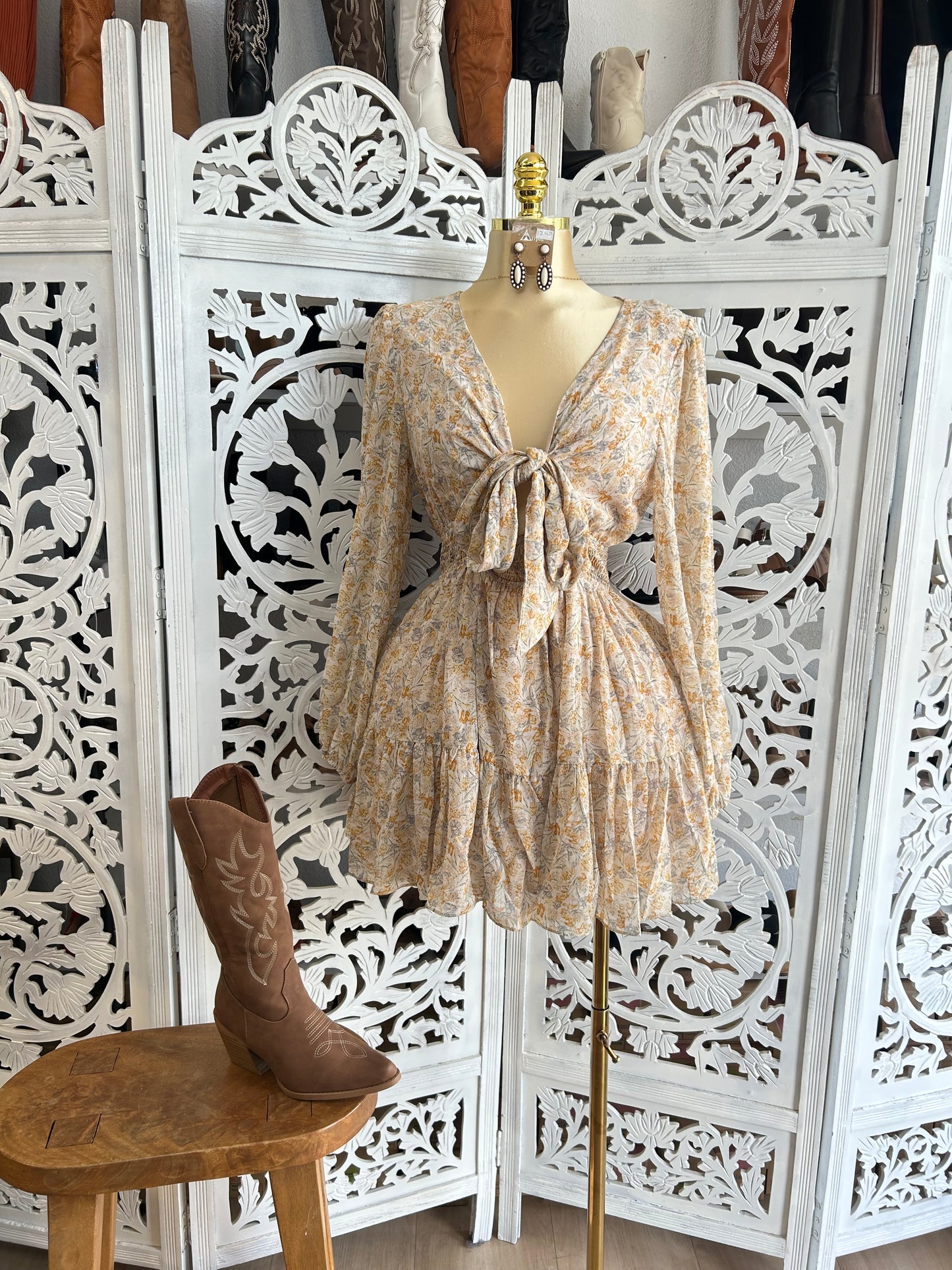 Mini floral long sleeve dress (runs small)