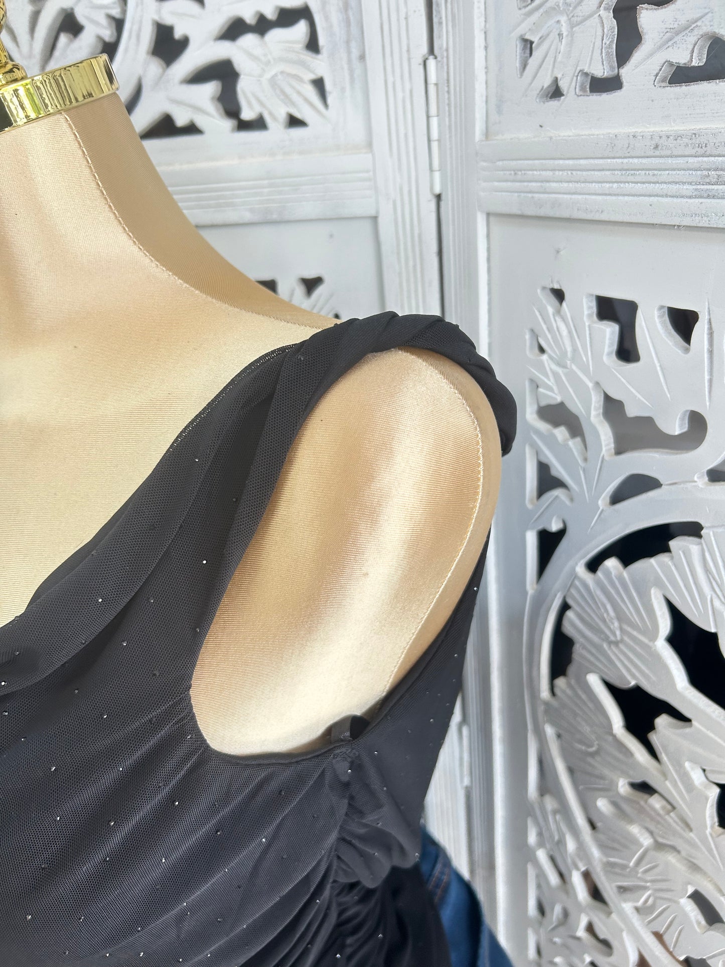 Sparkly cowl neck top