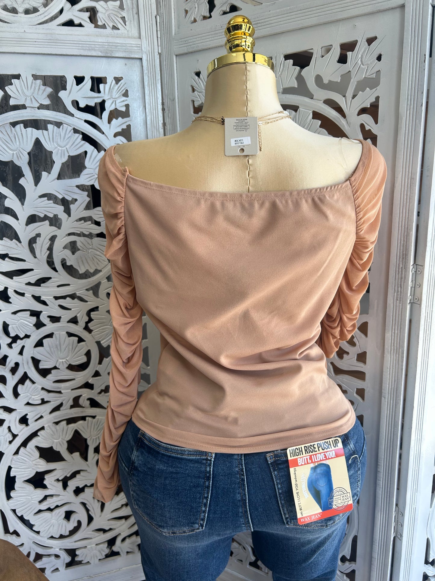 Long Sleeve Mesh top (runs small)