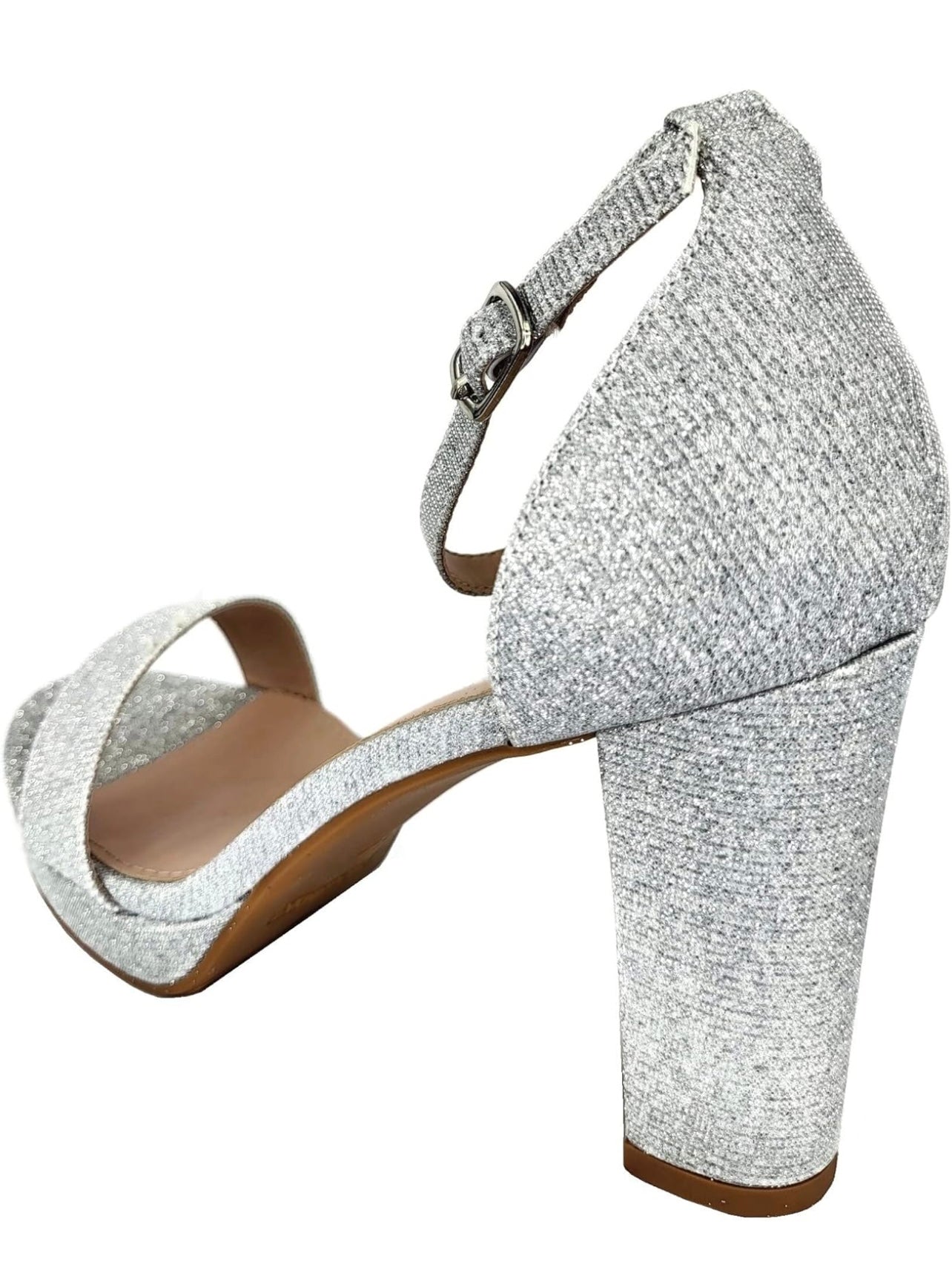 Silver sparkly heels