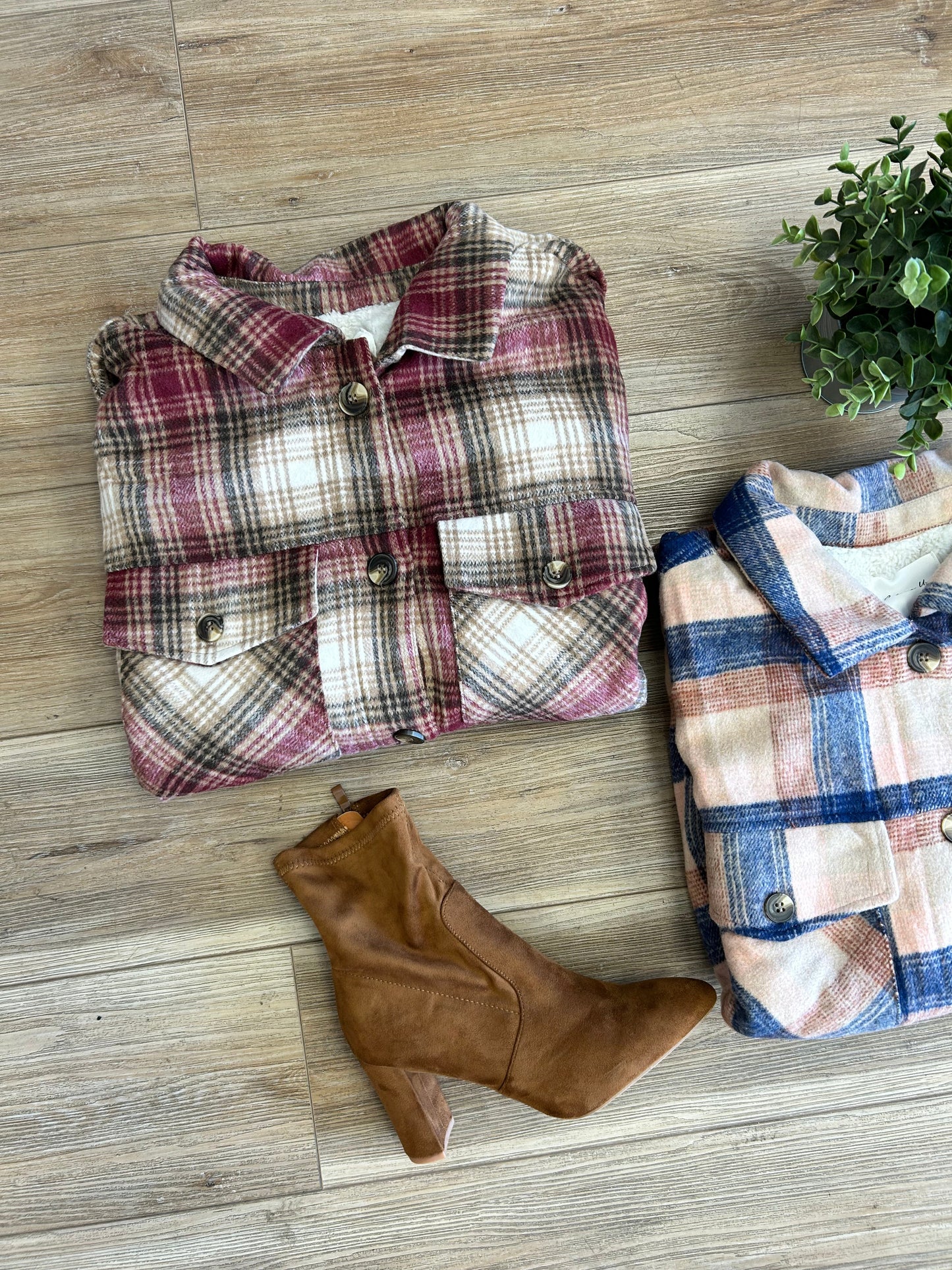 Sherpa plaid jacket