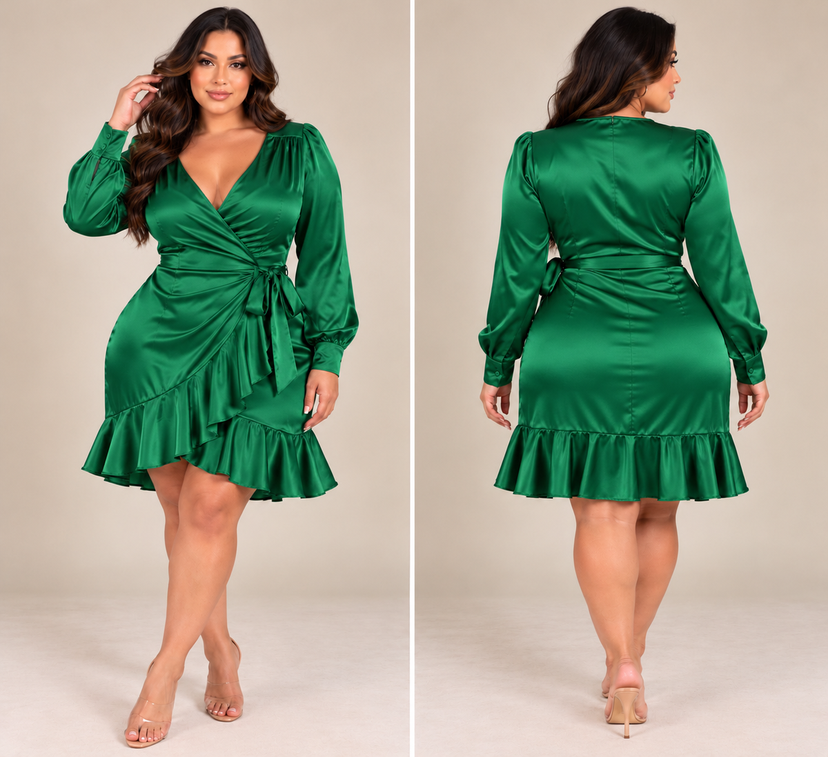 Side tie satin dress (size up) final sale