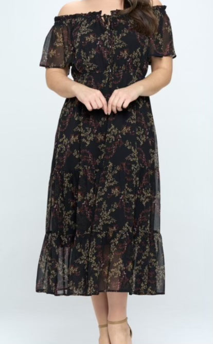 Flower print maxi dress