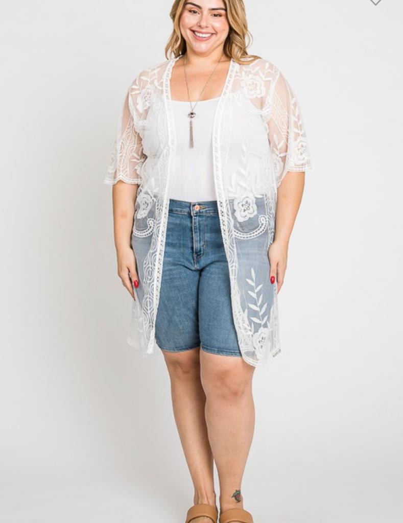 Lace coverall cardigan