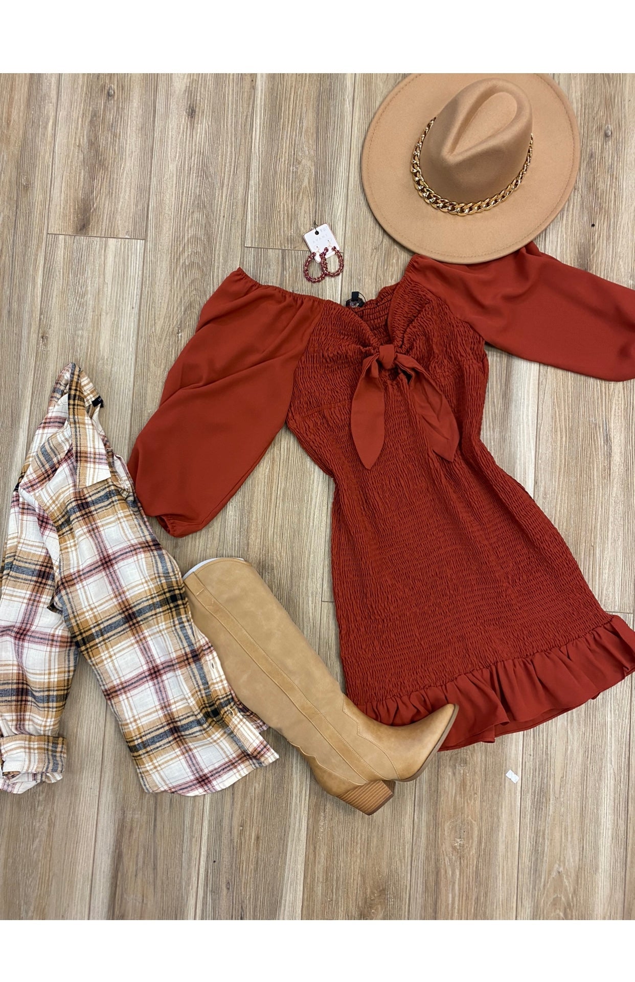 Long sleeve smocked dress