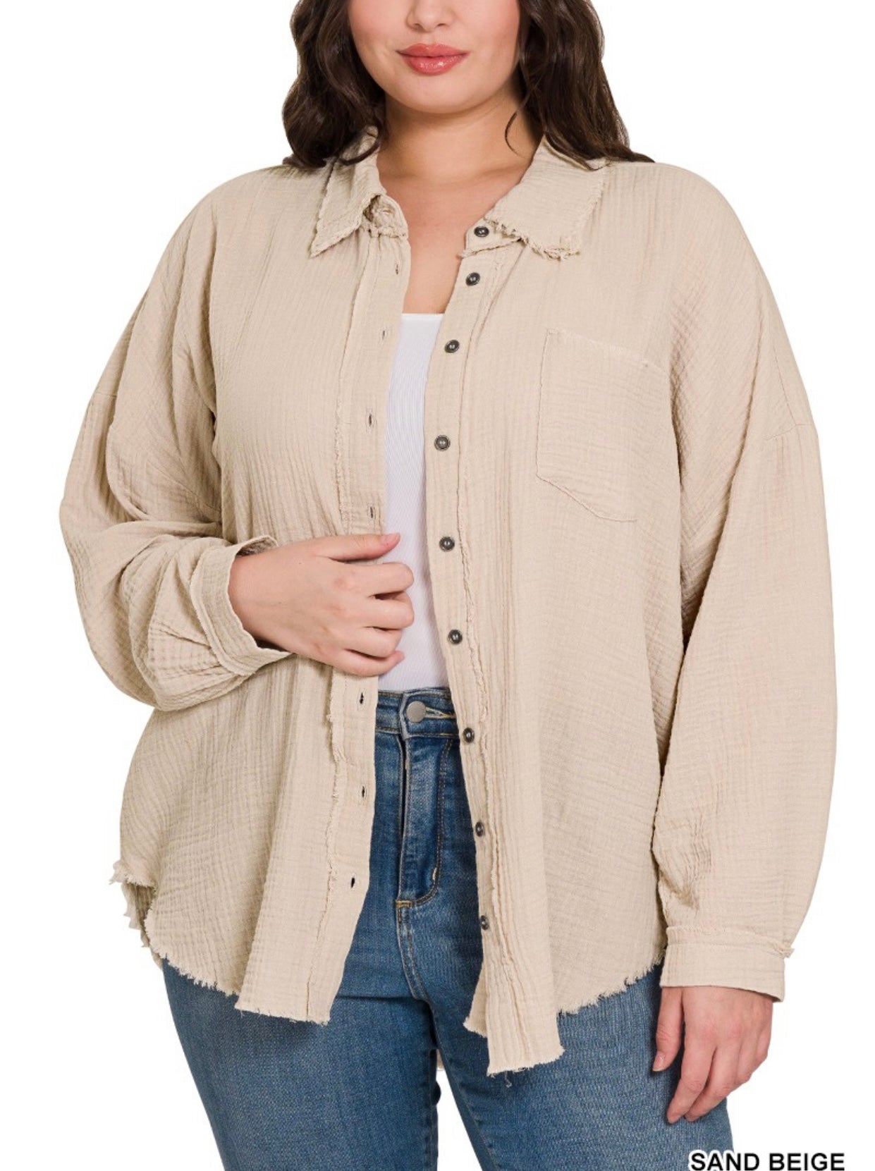 OVERSIZED RAW EDGE SHIRT ﻿BACH PATCH