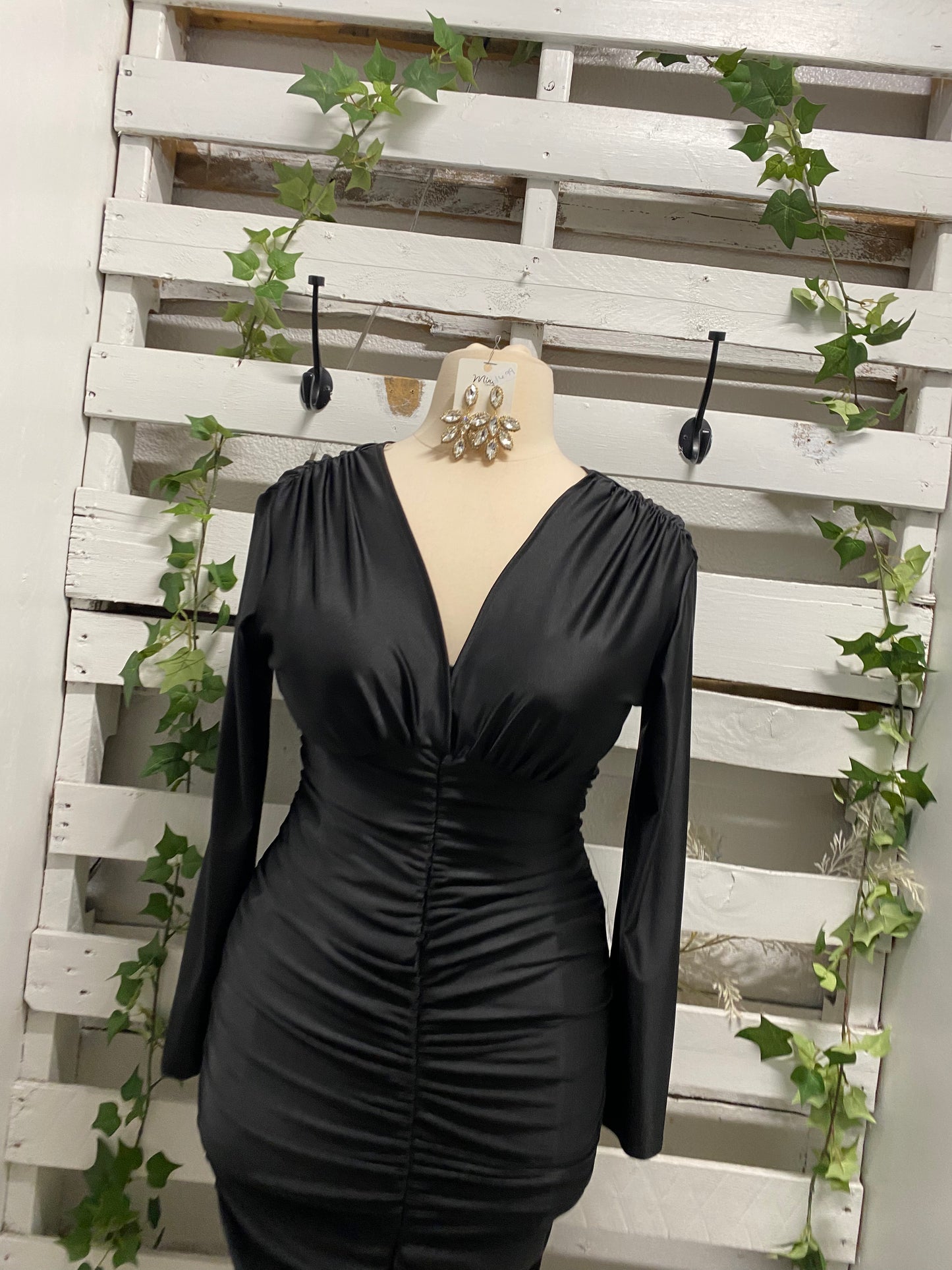 Black v-neck dress