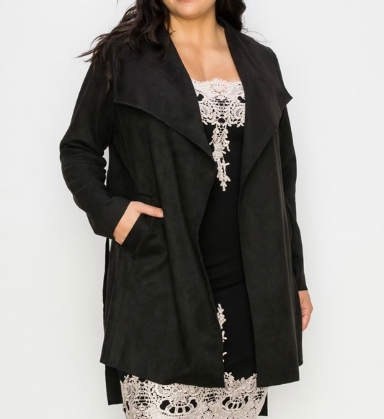 Tie front Coat with pockets