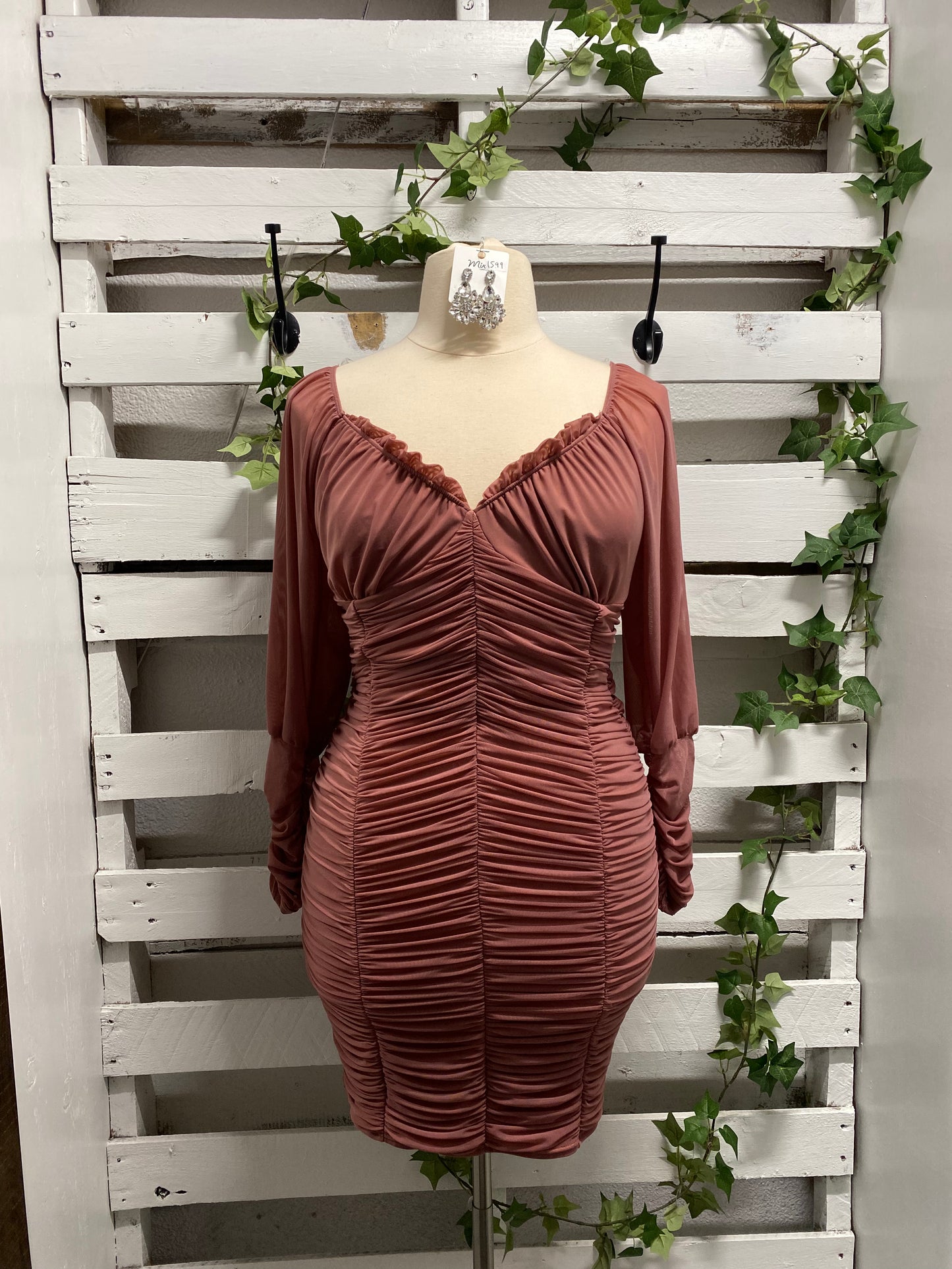 Mauve scrunched dress