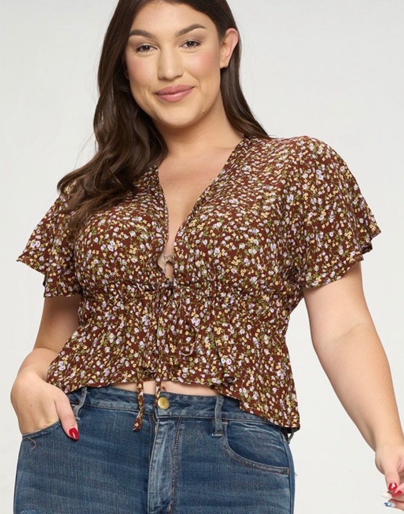 Cropped flower top