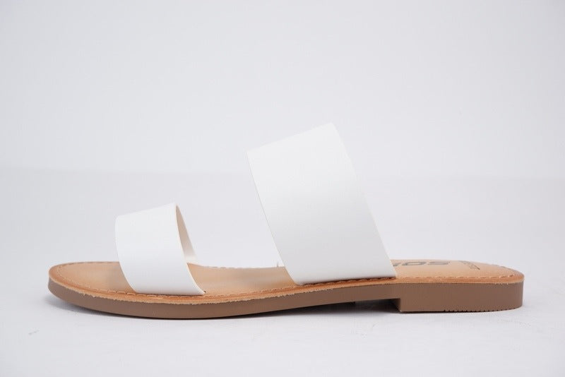 Wide fit white sandals