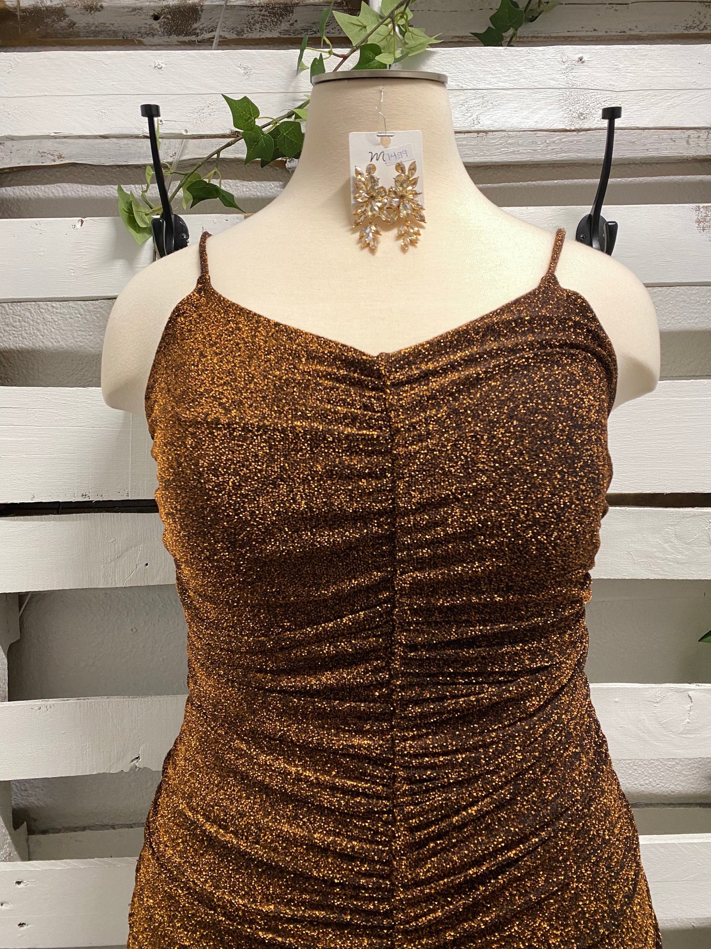 Sparkly copper dress