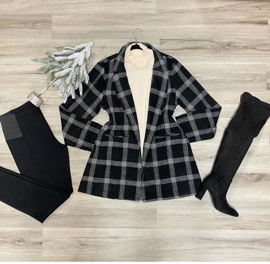 Black Plaid blazer