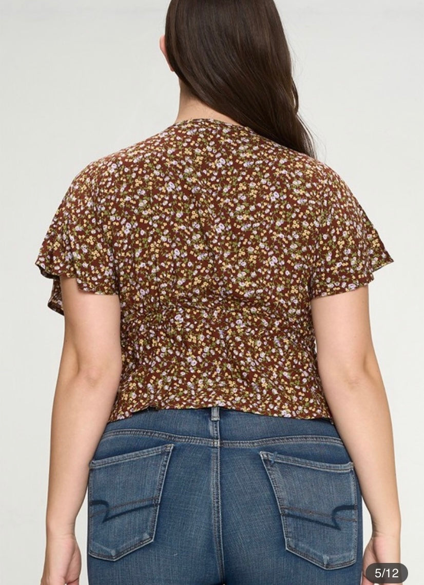 Cropped flower top