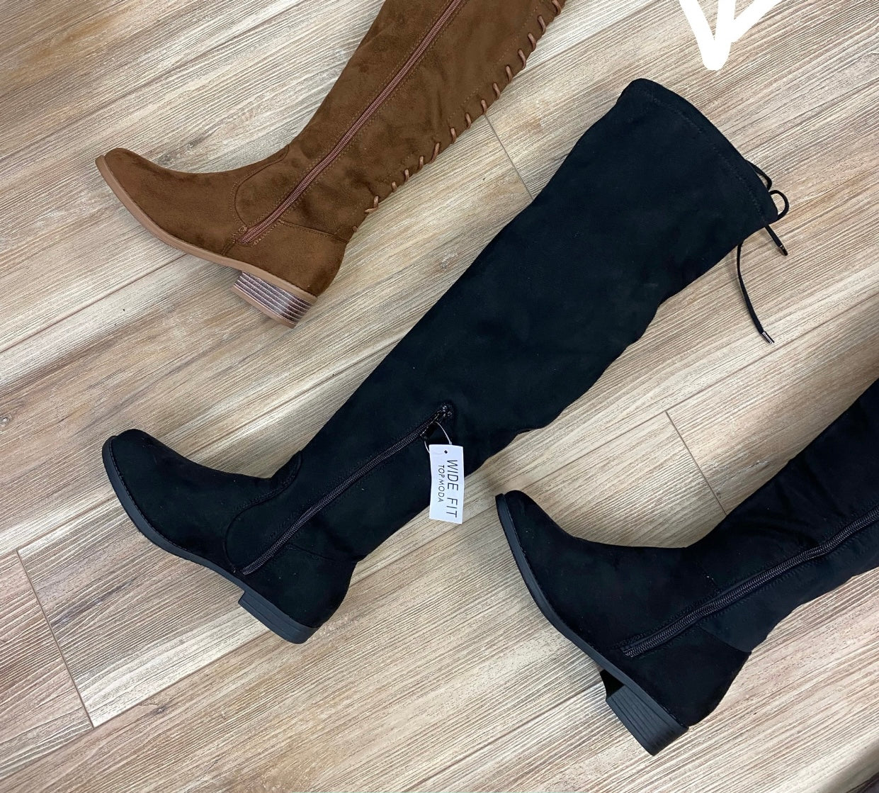 Isla wide high boots suede