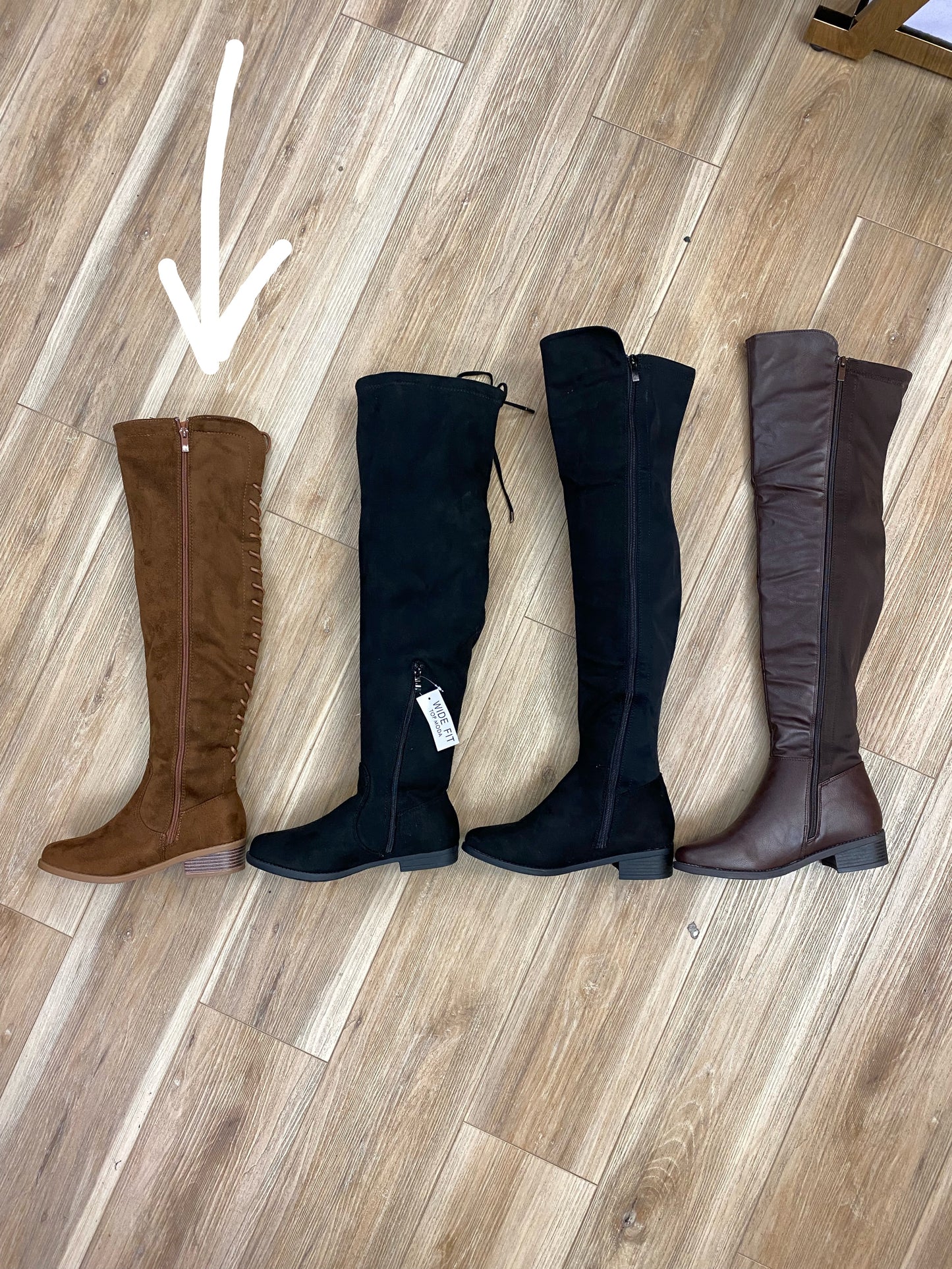 Suede cross ties high boots