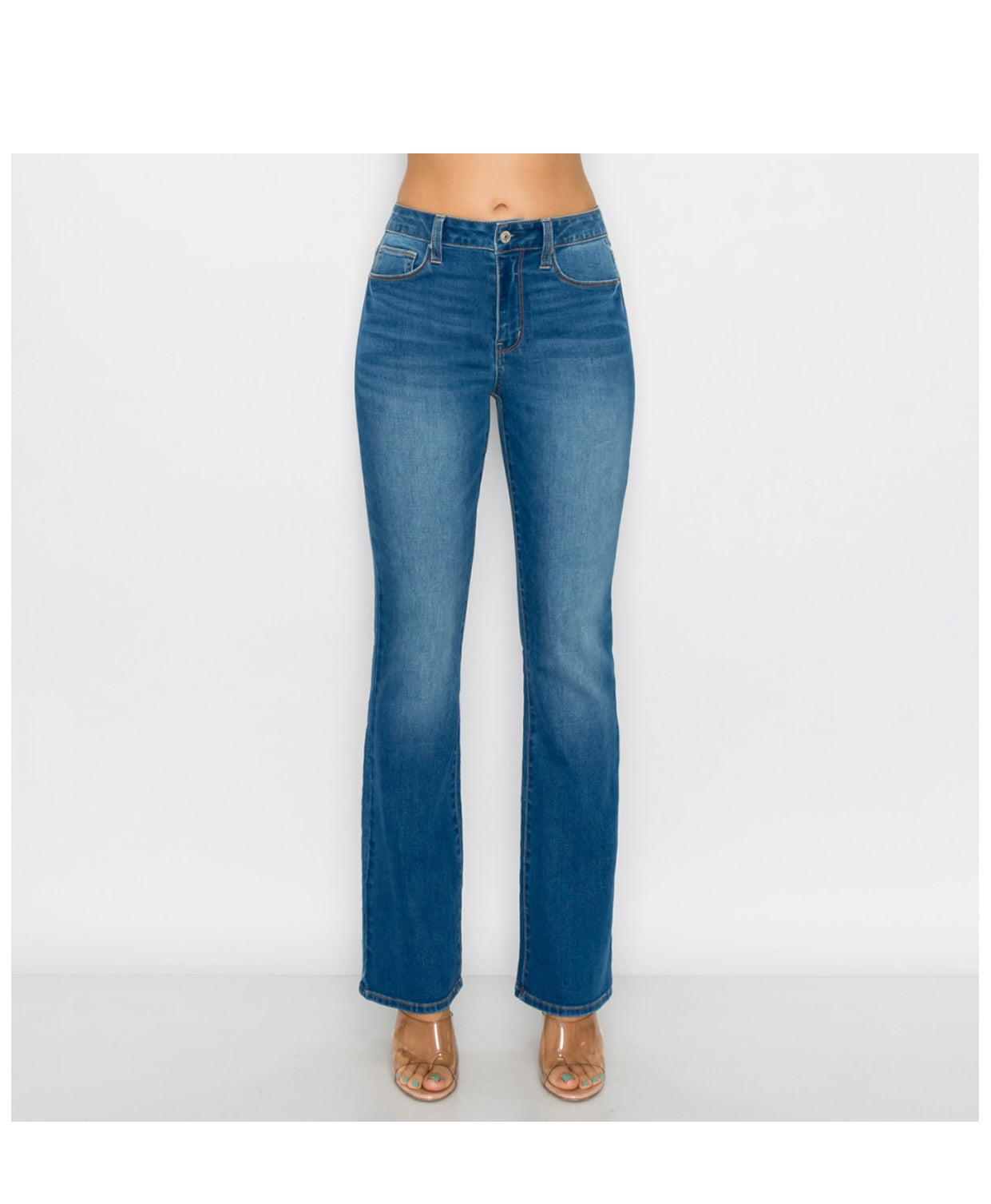 Highrise bootcut jeans (no rips)