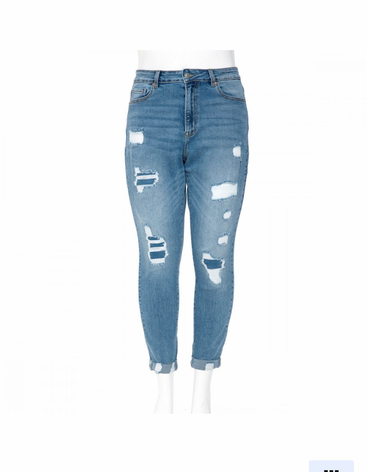 High rise Mom cuffed jeans