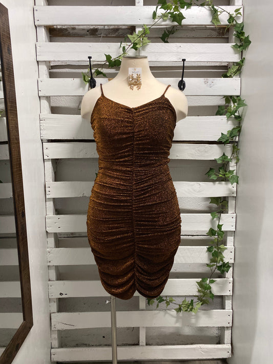 Sparkly copper dress