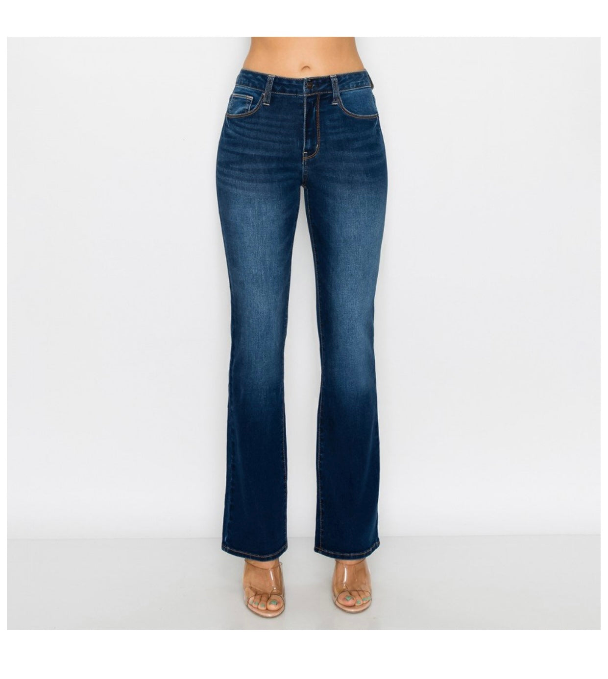 Highrise bootcut jeans (no rips)